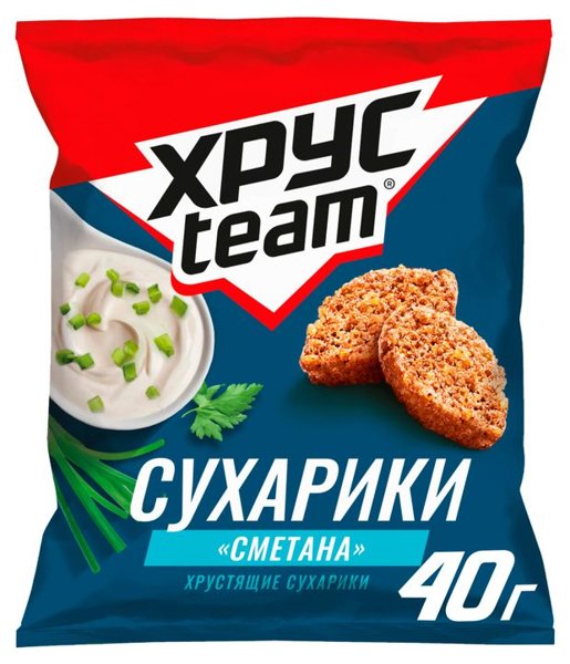 Сухар.ржаные хруст 50г "Русские сухарики" смет/зелень *24, шт