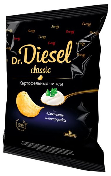 Чипсы 120г "Dr. Diesel" Сметана и петрушка *20 (7 мес), шт