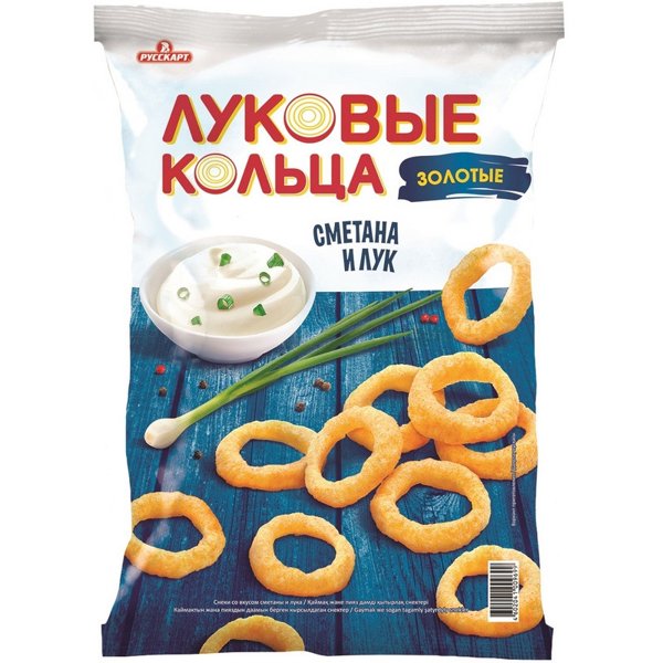 Лук. кольца 90г "Золотые" лук/смет *10, шт