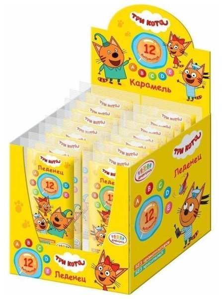 Три кота карамель леденцовая 54гр*36шт/4, шт