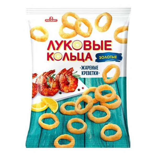 Лук. кольца 90г "Золотые" жар. креветка *10, шт