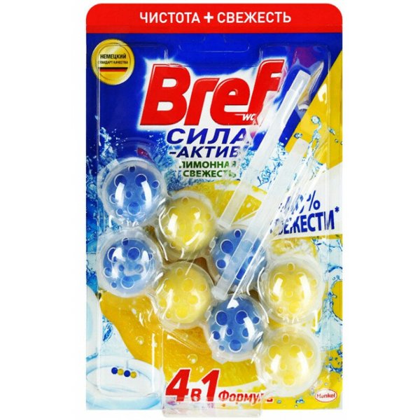 Туалетный блок Бреф Cила Акив Лимон 50г*10, шт