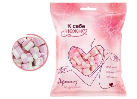 Зефирюшки "К себе нежно" воздуш.зефир малина 80гр*12, шт