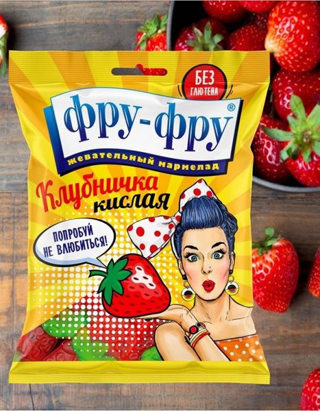 Фру-Фру жев.марм."Кислая клубничка" 80гр*12шт/2, шт