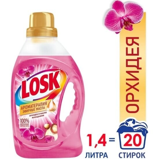 Средство д/стирки жидкое Лоск Арома Орхидея 1,46л*4, шт