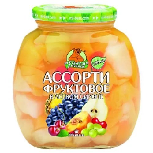 Компот Любимый Бегемот Ассорти фруктовое 580мл 1/12