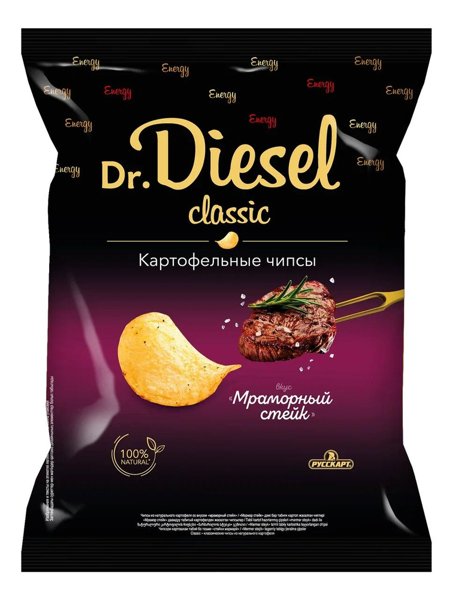 Чипсы 120г "Dr. Diesel" Мраморный стейк *20 (7 мес), шт
