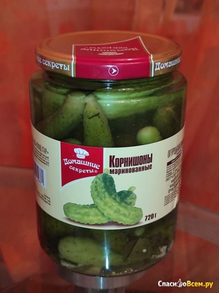 Корнишоны маринованные Домашние секреты 520г 1/12