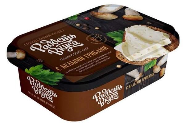 Плавленый сыр С Белыми грибами 30% 180гр Радость вкуса 1*12шт Новый, шт