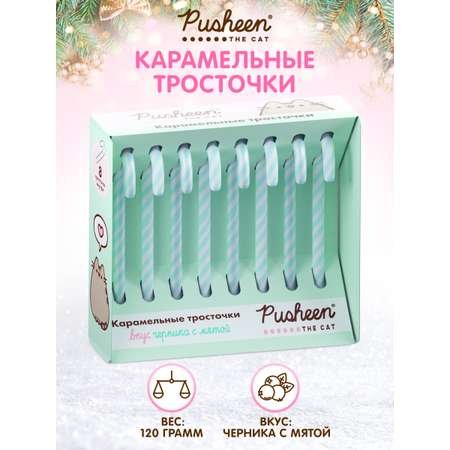 Карам.тросточки НГ Pusheen набор черника/мята 120гр*12, шт