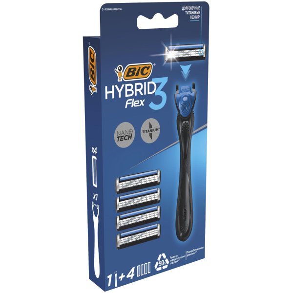 Бритва BIC "Гибрид 5 Флекс", бл.2 *10 (4922), шт