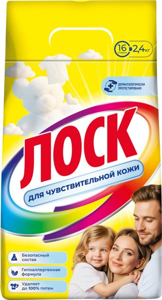 Стиральный порошок Лоск Нежный 2,4кг*5, шт