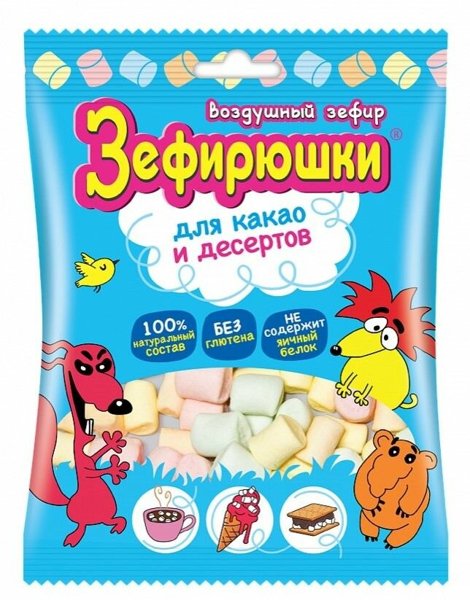Зефирюшки воздуш.зефир Барсукот для какао 15гр*24шт/12, шт