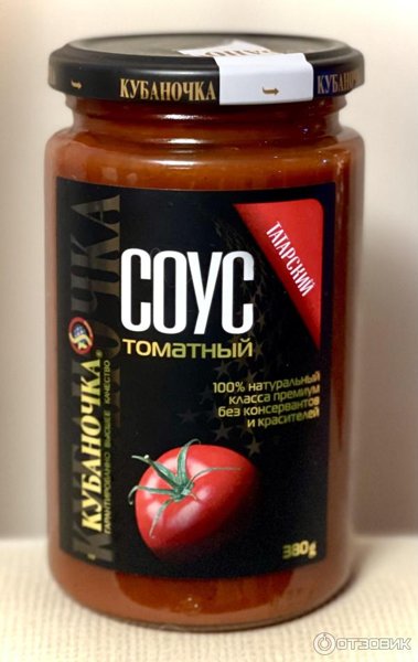 Томатный соус Кубаночка Татарский 380г 1/12