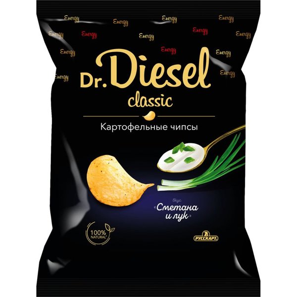 Чипсы 65г "Dr. Diesel" Сметана и лук *26, шт