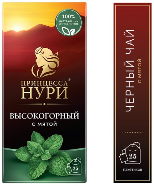 Чай Принцесса Нури Высокогорный с мятой пак 1,8г*25шт*18 (1915-18), шт