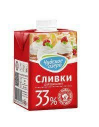 Сливки для взбивания 33% 500мл Чудское озеро 1*12шт, шт