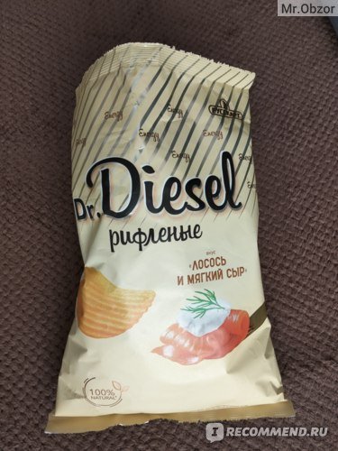 Чипсы рифл. 120г "Dr. Diesel" Лосось и мягкий сыр *20 (7 мес), шт