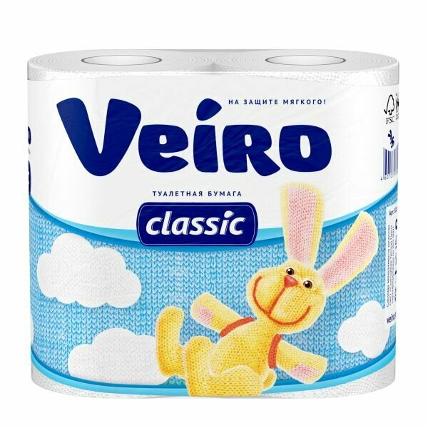 Бумага туалетная "Veiro Classic" 2сл (4шт) 1/12