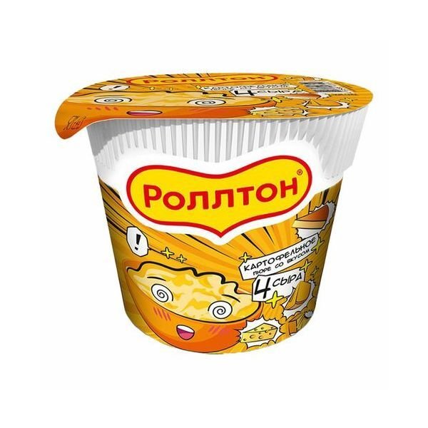 Пюре картофельное Роллтон фасованное со вкусом Четыре сыра стакан 40г 1/24 (20013764)