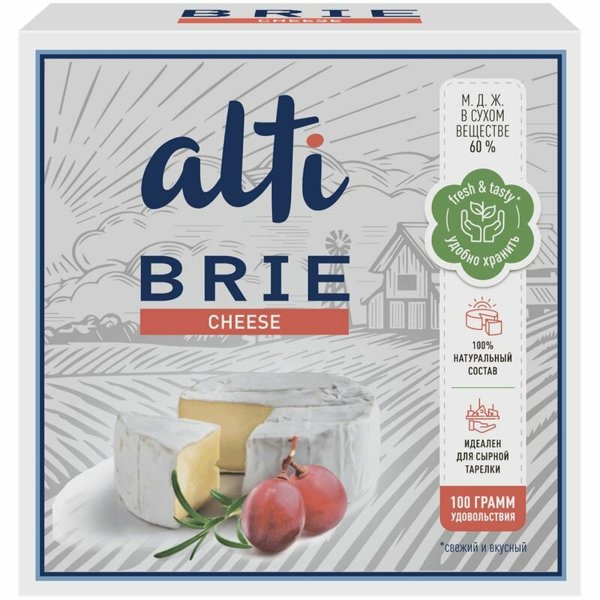 Бри 60% (продукт пастеризован) Alti 100гр 1*7шт, шт