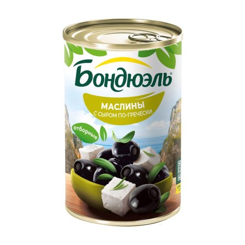 Маслины с сыром по-гречески Бондюэль 314мл 1*12ж/б, шт