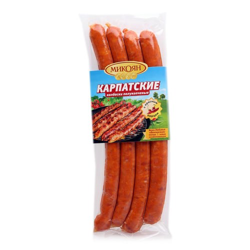 Колбаски Карпатские п/к 300гр ву Микоян 1*7, шт