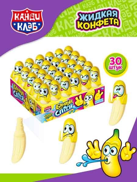 Жидкая конфета "Спрей-банан" 50гр*9шт/12, шт