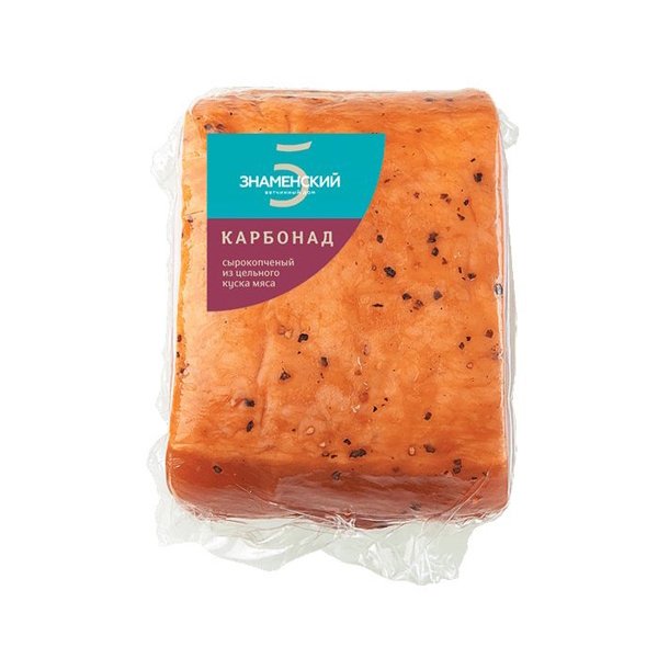 Карбонад из свинины с/к порц. кусок 350гр в/у (вес) Знаменский 1*10, кг