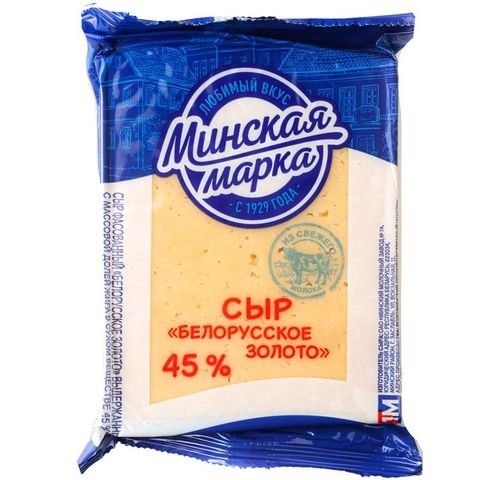 Белорусское золото сыр 45% 400гр ГМКК 1*6шт, шт