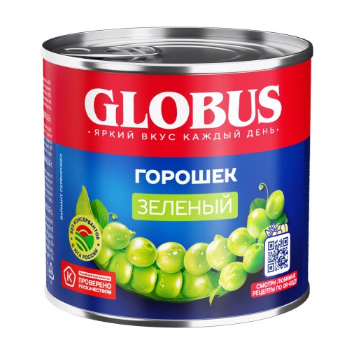 Горошек зел. "Глобус" 425мл 1*12 ж/б, шт