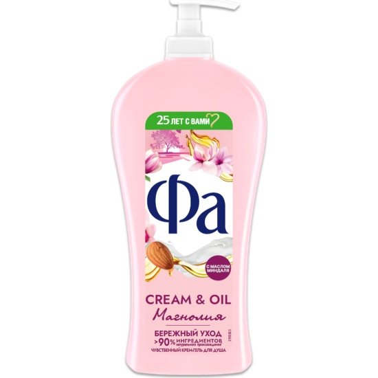 Крем-гель д/душа ФА Cream and Oil Магнолия 750мл*6, шт