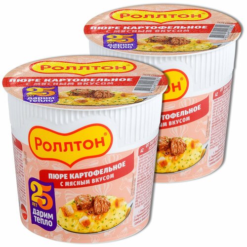 Пюре картофельное Роллтон фасованное мясной вкус стакан 40г 1/24 (20010521)