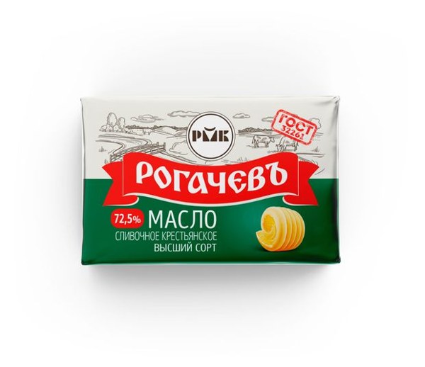 Масло сливочное Крестьянское 72,5% 160гр СВГ (Рогачев) 1*10шт, шт