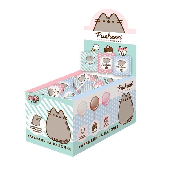 Sweet Pops Pusheen карамель на палочке 10гр*100шт*6, шт