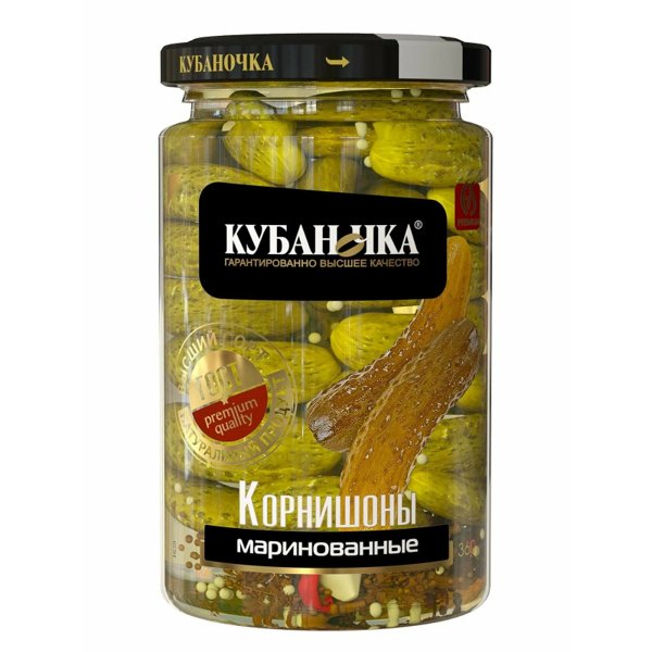 Корнишоны маринованные Кубаночка 360г 1/12
