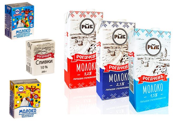 Молоко питьевое 2,5% 1л ТМ Рогачевъ 1*12, шт