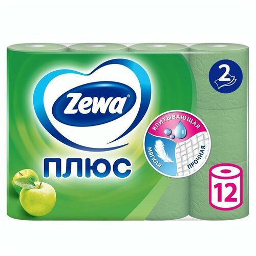 Бумага туалетная ЗЕВА Яблоко 2сл 8шт 1/12