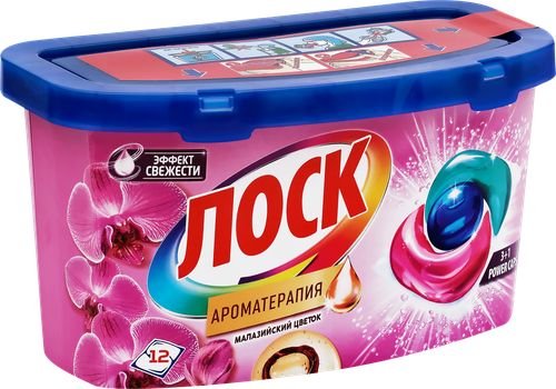 Капсулы д/стирки ЛОСК Малазийский цветок 12шт*4, шт