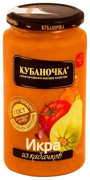 Икра кабачковая Кубаночка 500г ст/б 1/12