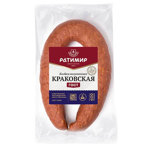 Колбаса полукопченая "Краковская" ГОСТ н/о в/у